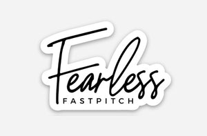 Black Fearless Fastpitch Sticker - 2x2 inch