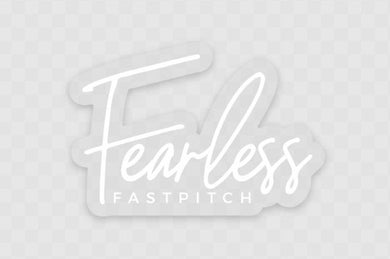 White Fearless Fastpitch Sticker - 2x2 inch